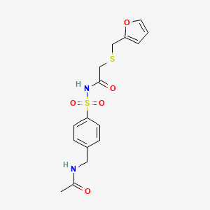 N-[4-(acetamidomethyl)phenyl]sulfonyl-2-(furan-2-ylmethylsulfanyl)acetamide