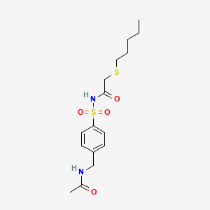 N-[4-(acetamidomethyl)phenyl]sulfonyl-2-pentylsulfanylacetamide