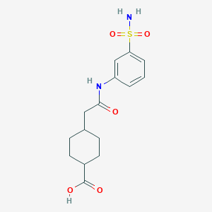 4-[2-Oxo-2-(3-sulfamoylanilino)ethyl]cyclohexane-1-carboxylic acid