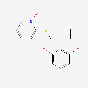 2-[[1-(2,6-Difluorophenyl)cyclobutyl]methylsulfanyl]-1-oxidopyridin-1-ium