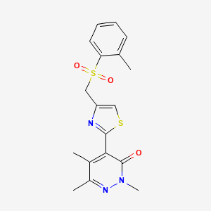 2,5,6-Trimethyl-4-[4-[(2-methylphenyl)sulfonylmethyl]-1,3-thiazol-2-yl]pyridazin-3-one