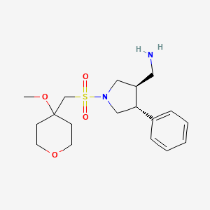 [(3R,4R)-1-[(4-methoxyoxan-4-yl)methylsulfonyl]-4-phenylpyrrolidin-3-yl]methanamine