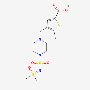 4-[[4-[[Dimethyl(oxo)-lambda6-sulfanylidene]amino]sulfonylpiperazin-1-yl]methyl]-5-methylthiophene-2-carboxylic acid