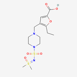 4-[[4-[[Dimethyl(oxo)-lambda6-sulfanylidene]amino]sulfonylpiperazin-1-yl]methyl]-5-ethylfuran-2-carboxylic acid