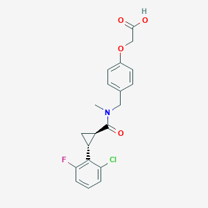 2-[4-[[[(1R,2R)-2-(2-chloro-6-fluorophenyl)cyclopropanecarbonyl]-methylamino]methyl]phenoxy]acetic acid