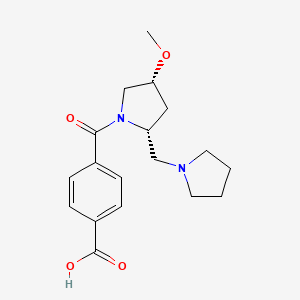 4-[(2R,4R)-4-methoxy-2-(pyrrolidin-1-ylmethyl)pyrrolidine-1-carbonyl]benzoic acid