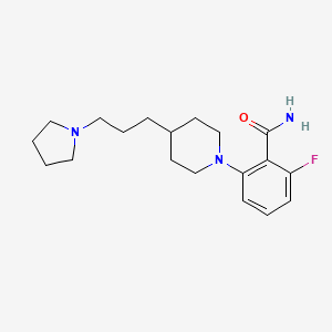 2-Fluoro-6-[4-(3-pyrrolidin-1-ylpropyl)piperidin-1-yl]benzamide