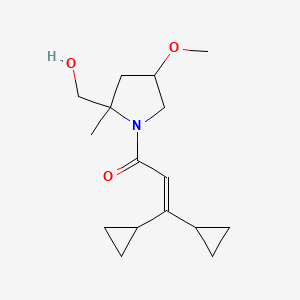 3,3-Dicyclopropyl-1-[2-(hydroxymethyl)-4-methoxy-2-methylpyrrolidin-1-yl]prop-2-en-1-one