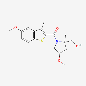 [2-(Hydroxymethyl)-4-methoxy-2-methylpyrrolidin-1-yl]-(5-methoxy-3-methyl-1-benzothiophen-2-yl)methanone