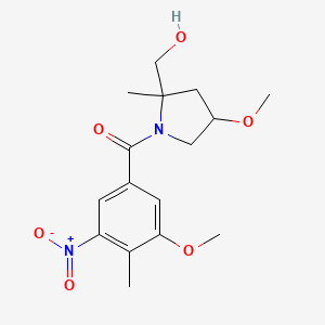 [2-(Hydroxymethyl)-4-methoxy-2-methylpyrrolidin-1-yl]-(3-methoxy-4-methyl-5-nitrophenyl)methanone