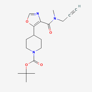 Tert-butyl 4-[4-[methyl(prop-2-ynyl)carbamoyl]-1,3-oxazol-5-yl]piperidine-1-carboxylate