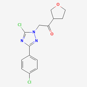 2-[5-Chloro-3-(4-chlorophenyl)-1,2,4-triazol-1-yl]-1-(oxolan-3-yl)ethanone