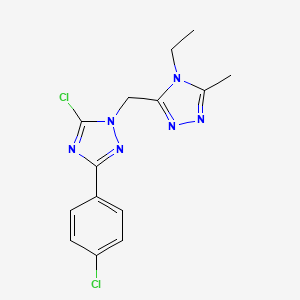 3-[[5-Chloro-3-(4-chlorophenyl)-1,2,4-triazol-1-yl]methyl]-4-ethyl-5-methyl-1,2,4-triazole