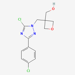 [3-[[5-Chloro-3-(4-chlorophenyl)-1,2,4-triazol-1-yl]methyl]oxetan-3-yl]methanol