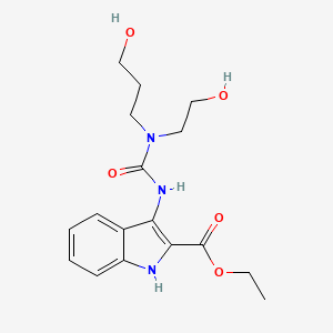 ethyl 3-[[2-hydroxyethyl(3-hydroxypropyl)carbamoyl]amino]-1H-indole-2-carboxylate