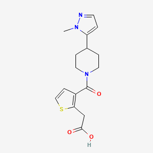 2-[3-[4-(2-Methylpyrazol-3-yl)piperidine-1-carbonyl]thiophen-2-yl]acetic acid