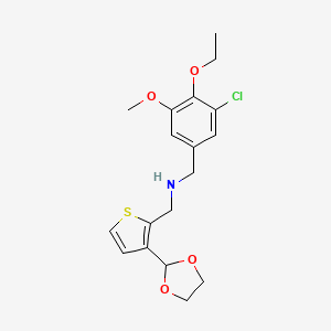 1-(3-chloro-4-ethoxy-5-methoxyphenyl)-N-[[3-(1,3-dioxolan-2-yl)thiophen-2-yl]methyl]methanamine