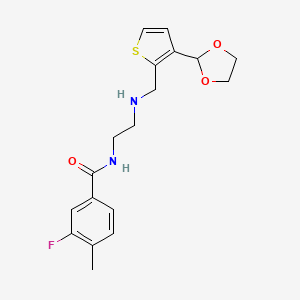 N-[2-[[3-(1,3-dioxolan-2-yl)thiophen-2-yl]methylamino]ethyl]-3-fluoro-4-methylbenzamide