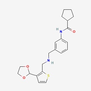 N-[3-[[[3-(1,3-dioxolan-2-yl)thiophen-2-yl]methylamino]methyl]phenyl]cyclopentanecarboxamide