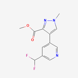 molecular formula C12H11F2N3O2 B6990708 Methyl 4-[5-(difluoromethyl)pyridin-3-yl]-1-methylpyrazole-3-carboxylate 