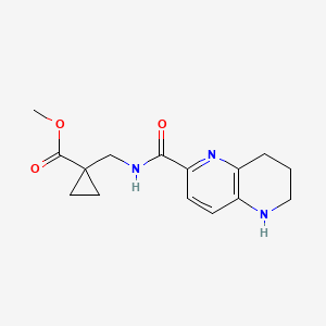 molecular formula C15H19N3O3 B6990768 Methyl 1-[(5,6,7,8-tetrahydro-1,5-naphthyridine-2-carbonylamino)methyl]cyclopropane-1-carboxylate 