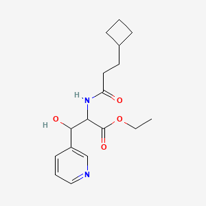 molecular formula C17H24N2O4 B6991464 Ethyl 2-(3-cyclobutylpropanoylamino)-3-hydroxy-3-pyridin-3-ylpropanoate 