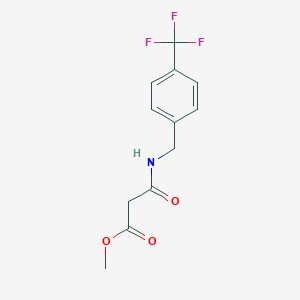 molecular formula C12H12F3NO3 B6991503 Methyl 3-oxo-3-[[4-(trifluoromethyl)phenyl]methylamino]propanoate 