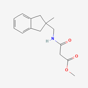 molecular formula C15H19NO3 B6991513 Methyl 3-[(2-methyl-1,3-dihydroinden-2-yl)methylamino]-3-oxopropanoate 