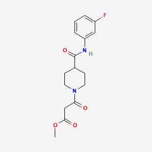 molecular formula C16H19FN2O4 B6991516 Methyl 3-[4-[(3-fluorophenyl)carbamoyl]piperidin-1-yl]-3-oxopropanoate 