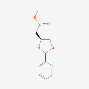 molecular formula C12H14O4 B069921 Methyl 2-((4S)-2-phenyl-1,3-dioxolan-4-yl)acetate CAS No. 191354-59-3