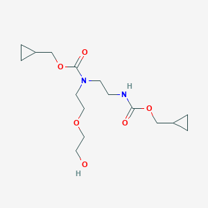 molecular formula C16H28N2O6 B6992794 cyclopropylmethyl N-[2-(cyclopropylmethoxycarbonylamino)ethyl]-N-[2-(2-hydroxyethoxy)ethyl]carbamate 