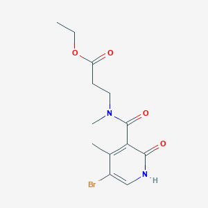 molecular formula C13H17BrN2O4 B6993096 ethyl 3-[(5-bromo-4-methyl-2-oxo-1H-pyridine-3-carbonyl)-methylamino]propanoate 