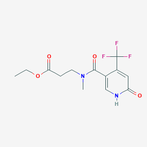 molecular formula C13H15F3N2O4 B6993149 ethyl 3-[methyl-[6-oxo-4-(trifluoromethyl)-1H-pyridine-3-carbonyl]amino]propanoate 