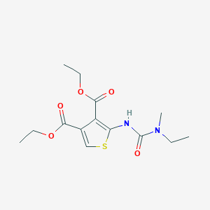 molecular formula C14H20N2O5S B6993180 Diethyl 2-[[ethyl(methyl)carbamoyl]amino]thiophene-3,4-dicarboxylate 