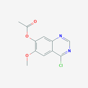 molecular formula C11H9ClN2O3 B069932 4-氯-6-甲氧基喹唑啉-7-基乙酸酯 CAS No. 179688-03-0