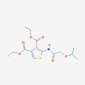 molecular formula C15H21NO6S B6994425 Diethyl 2-[(2-propan-2-yloxyacetyl)amino]thiophene-3,4-dicarboxylate 