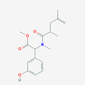 molecular formula C17H23NO4 B6994506 Methyl 2-[2,4-dimethylpent-4-enoyl(methyl)amino]-2-(3-hydroxyphenyl)acetate 