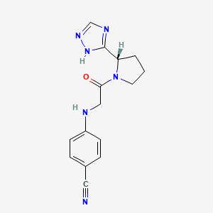 4-[[2-oxo-2-[(2S)-2-(1H-1,2,4-triazol-5-yl)pyrrolidin-1-yl]ethyl]amino]benzonitrile