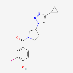 [3-(4-Cyclopropyltriazol-1-yl)pyrrolidin-1-yl]-(3-fluoro-4-hydroxyphenyl)methanone