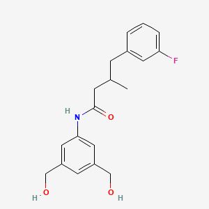 N-[3,5-bis(hydroxymethyl)phenyl]-4-(3-fluorophenyl)-3-methylbutanamide