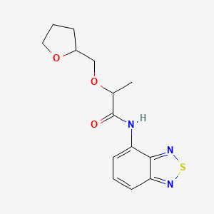 N-(2,1,3-benzothiadiazol-4-yl)-2-(oxolan-2-ylmethoxy)propanamide