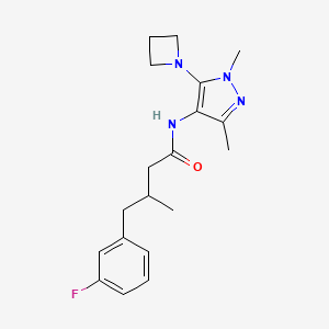 N-[5-(azetidin-1-yl)-1,3-dimethylpyrazol-4-yl]-4-(3-fluorophenyl)-3-methylbutanamide