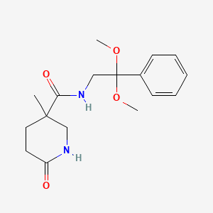 N-(2,2-dimethoxy-2-phenylethyl)-3-methyl-6-oxopiperidine-3-carboxamide