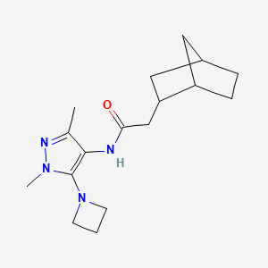 N-[5-(azetidin-1-yl)-1,3-dimethylpyrazol-4-yl]-2-(2-bicyclo[2.2.1]heptanyl)acetamide