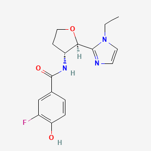 N-[(2R,3R)-2-(1-ethylimidazol-2-yl)oxolan-3-yl]-3-fluoro-4-hydroxybenzamide