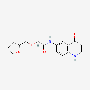 2-(oxolan-2-ylmethoxy)-N-(4-oxo-1H-quinolin-6-yl)propanamide