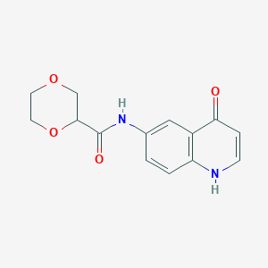 N-(4-oxo-1H-quinolin-6-yl)-1,4-dioxane-2-carboxamide