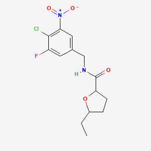 N-[(4-chloro-3-fluoro-5-nitrophenyl)methyl]-5-ethyloxolane-2-carboxamide