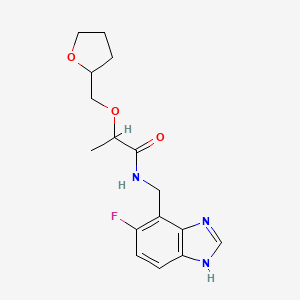 N-[(5-fluoro-1H-benzimidazol-4-yl)methyl]-2-(oxolan-2-ylmethoxy)propanamide