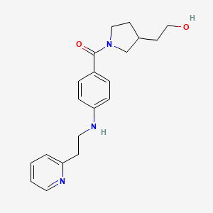 [3-(2-Hydroxyethyl)pyrrolidin-1-yl]-[4-(2-pyridin-2-ylethylamino)phenyl]methanone